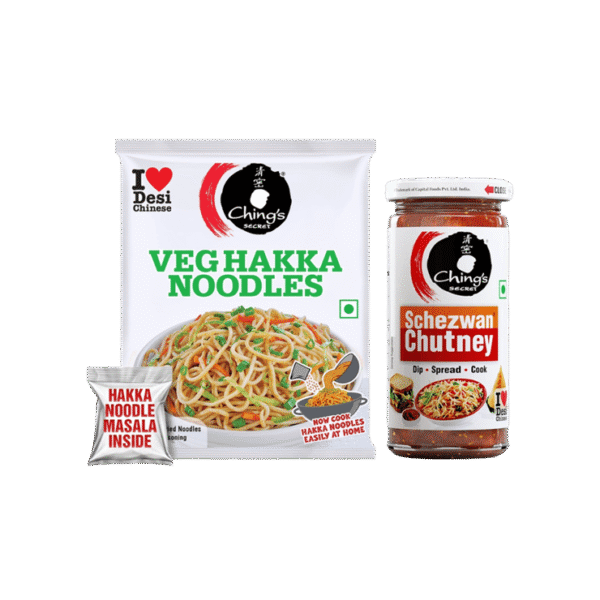 Ching's Secret Schezwan Chutney + Ching's Secret Veg Hakka Noodles with Masala