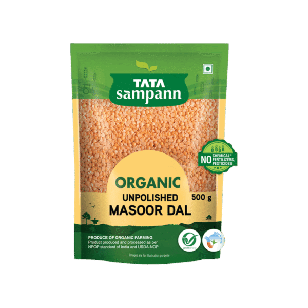 Tata Sampann Organic Masoor Dal Unpolished