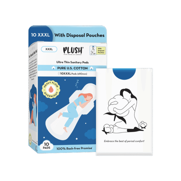 Plush Overnight Sanitary Pads (with Disposable Pouches)