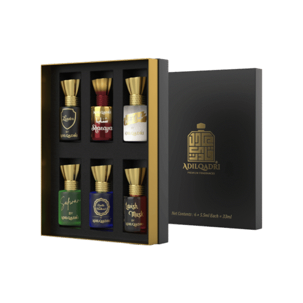 Adil Qadri Assorted Luxury Attar (Leader, Shanaya, White Oudh, Safwar, Oudh A1 Hashmi, Lavish Mask)