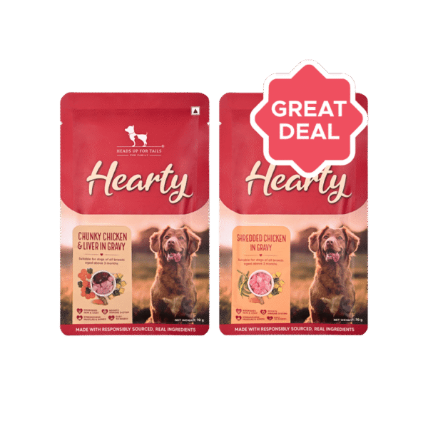 HUFT Hearty Chunky Chicken & Liver Dog Wet Food +  Chicken & Pumpkin Dog Wet Food Combo