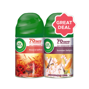 Airwick Airwick Freshmatic Automatic Room Freshener (Rose and Saffron) + Airwick Freshmatic Air Freshener Refill (Summer Delights) Combo