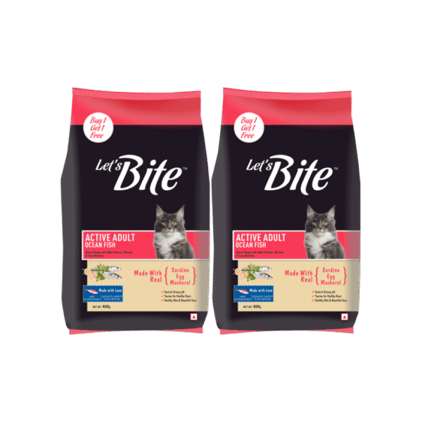 Let's Bite Active Adult Ocean Fish Dry Cat Food - Buy 1 Get 1 Free