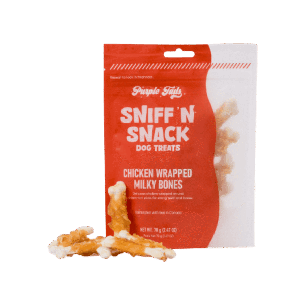 Purple Tails Chicken Wrapped Milky Bones Dog Treat