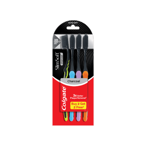 Colgate SlimSoft Charcoal Toothbrush - Buy 2 Get 2 Free