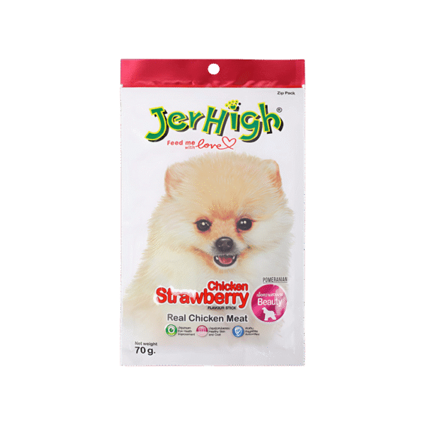 Jerhigh Dog Treat Sticks (with Real Chicken and Strawberry Flavoured)