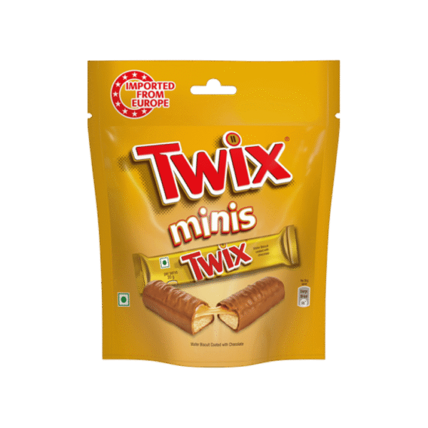 Twix Minis Cookie Caramel Wafer Filled Bar Chocolate Pack