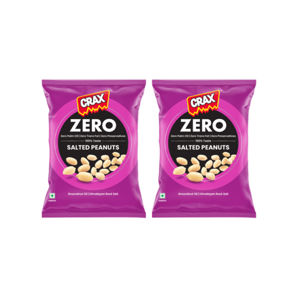 Crax Zero Classic Salted Peanuts, - No Palm Oil - Pack of 2