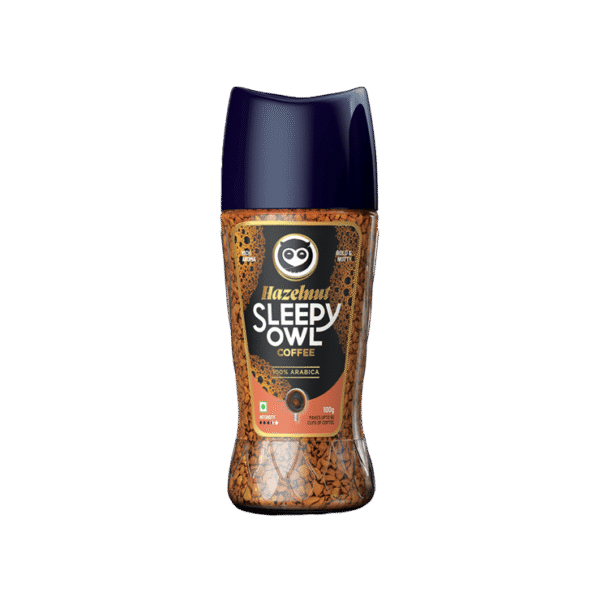 Sleepy Owl Hazelnut 100% Arabica Instant Flavoured Coffee
