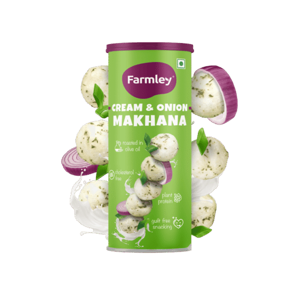 Farmley Cream & Onion Roasted Flavoured Makhana Roasted In Olive Oil