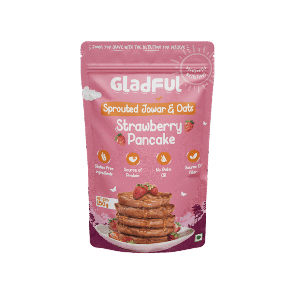 Gladful Strawberry Pancake Mix with Jowar and Oats