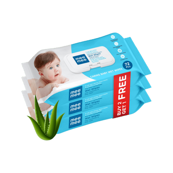 Mee Mee Caring Baby Baby Wipes with Lid - Buy 2 Get 1 Free