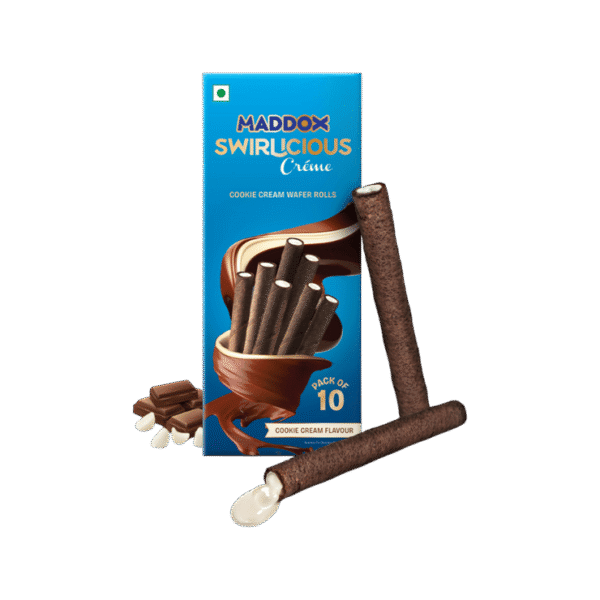 Maddox Swirlicious Cookie Cream Wafer Roll