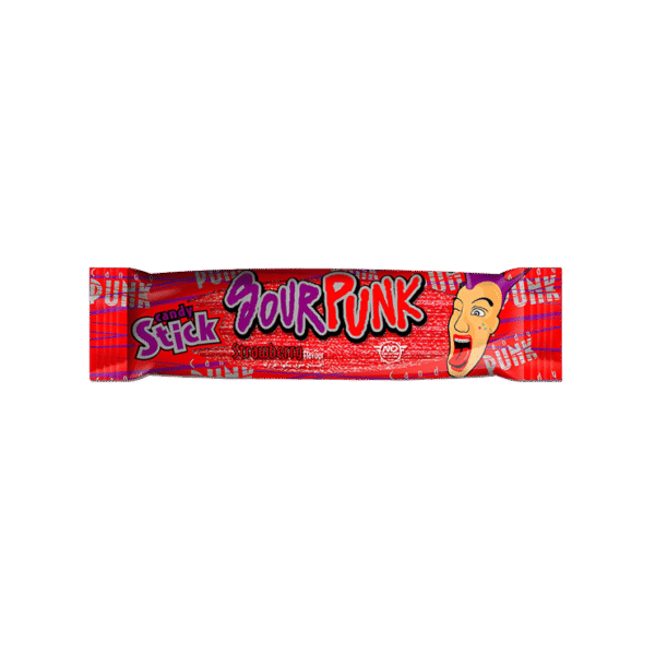 Sour Punk Strawberry Flavour Stick Candy