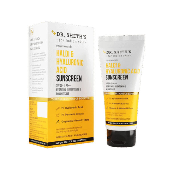 Dr. Sheth's Haldi & Hyaluronic Acid Sunscreen (SPF 50+ PA+++)