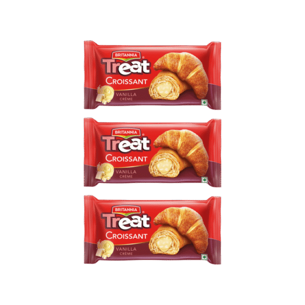 Britannia Treat Croissant with Vanilla Creme Filling - Pack of 3