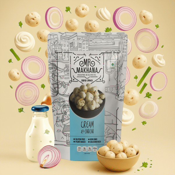 Mr. Makhana Cream & Onion Flavoured Makhana (Standee Pouch)