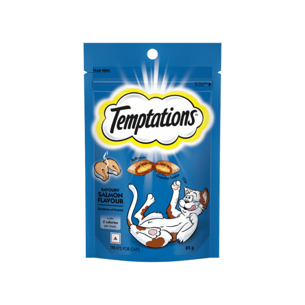 Temptations Savoury Salmon Flavour Cream Filled Crunchy Cat Treat