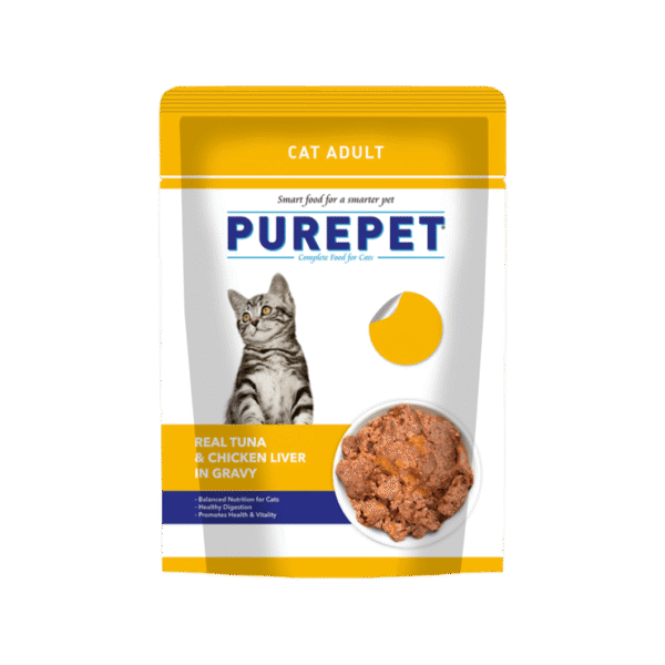 PurePet Tuna&Chicken Liver Gravy Adult Wet Cat Food
