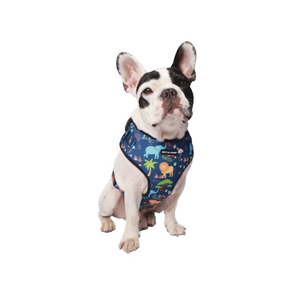Mutt of Course Jungle Vest Small Dog Harness (Dark Blue)
