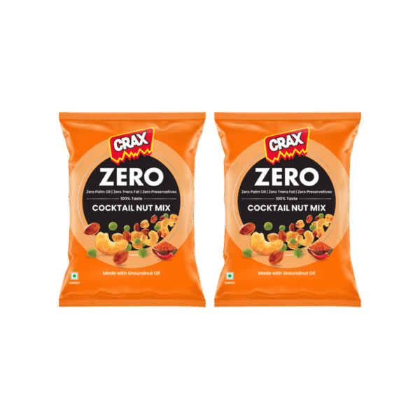 Crax Zero Cocktail Nut Mix, - No Palm Oil - Pack of 2