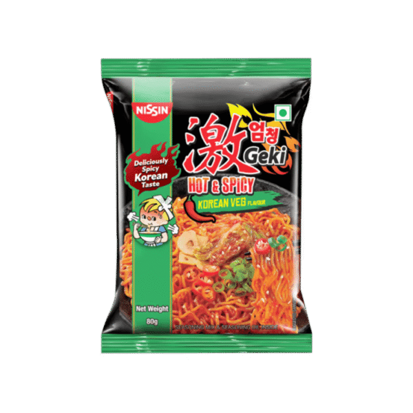 Nissin Geki Korean Ramen Spicy Veg Flavoured Instant Noodles
