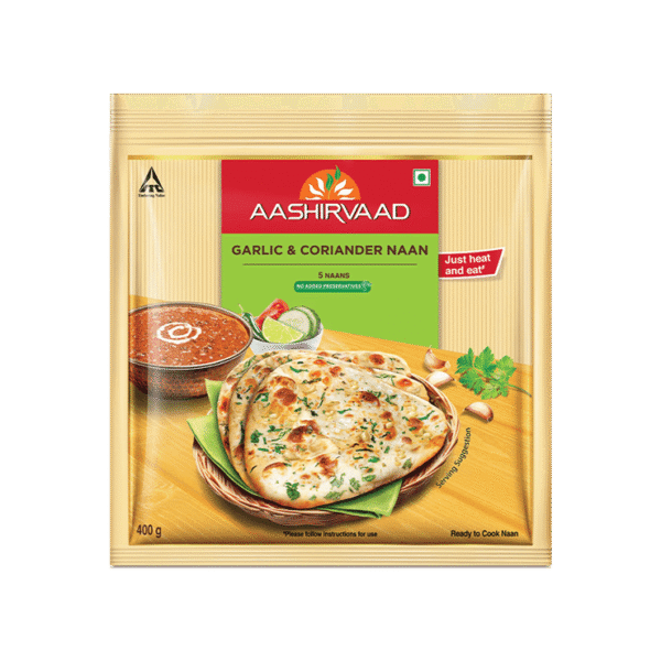 Aashirvaad Garlic & Coriander Naan (Heat & Eat)
