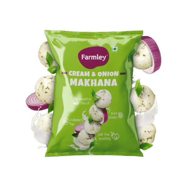 Farmley Cream & Onion Roasted Flavoured Makhana Roasted In Olive Oil