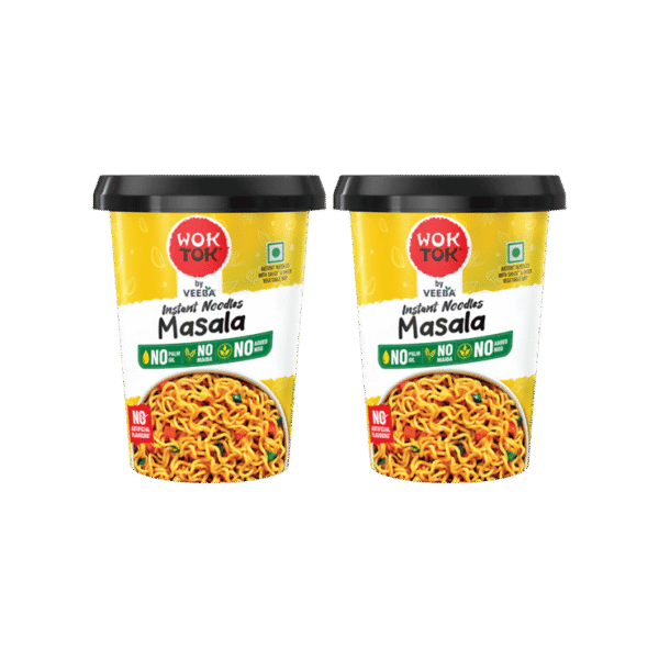 Wok Tok by Veeba Masala Cup Noodles (No Maida & Palm Oil) - Pack of 2