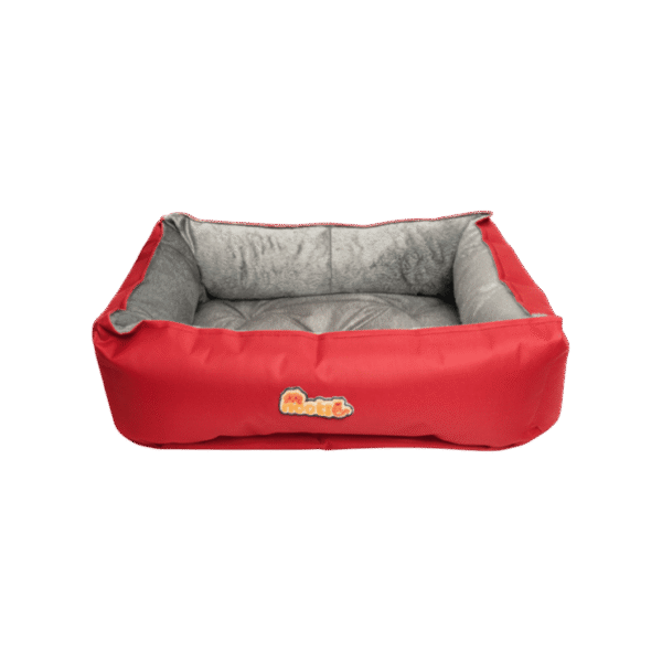 Nootie Anti-Slip Soft Dog Bed (Red, Grey)