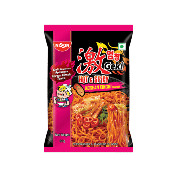 Nissin Geki Korean Ramen Spicy Kimchi Flavoured Instant Noodles