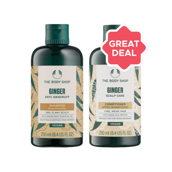 The Body Shop Ginger Shampoo +  Ginger Scalp Care Conditioner Combo