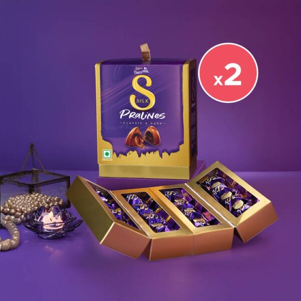 Cadbury Dairy Milk Silk Pralines Chocolate Gift Pack - Pack of 2