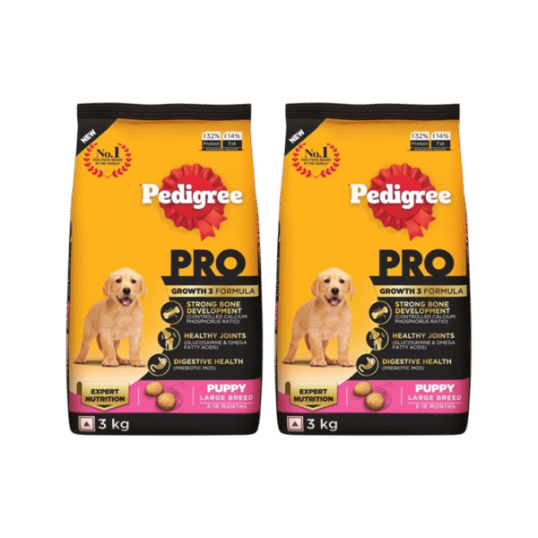 Pedigree PRO Large Breed Dry Puppy Food (3-18 months) - Pack of 2
