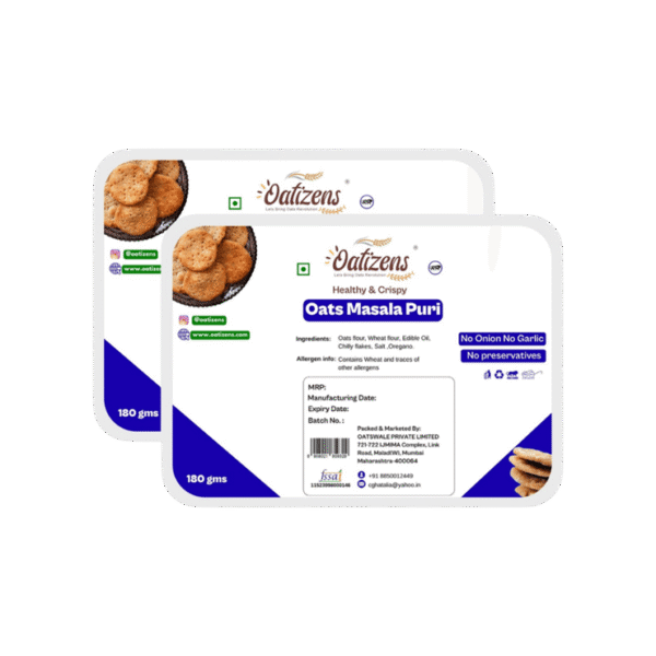Oatizens Oats Masala Puri/Mathri Namkeen Snacks