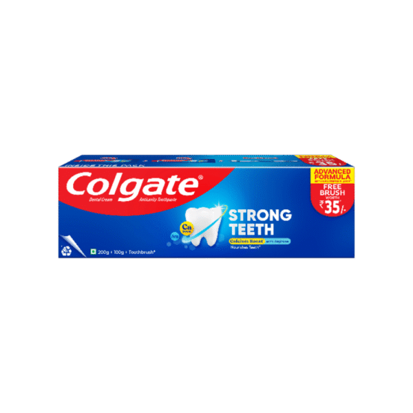 Colgate Strong Teeth Toothpaste - With Free Toothbrush