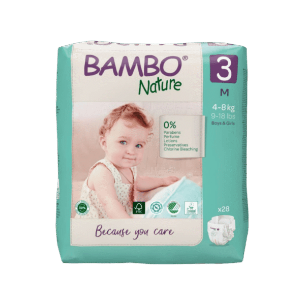 Bambo Nature Ultra Absorbent Tape Bamboo Diaper (M)