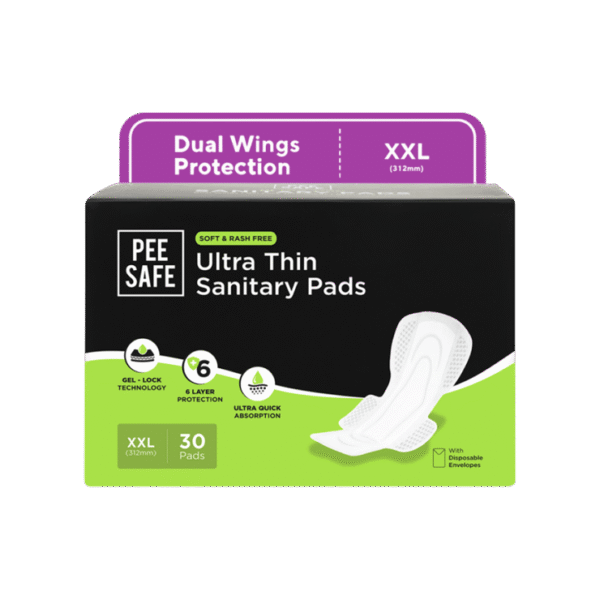 Pee Safe Ultra Thin Rash Free Sanitary Pads (with Paper Disposal Covers, XXL)