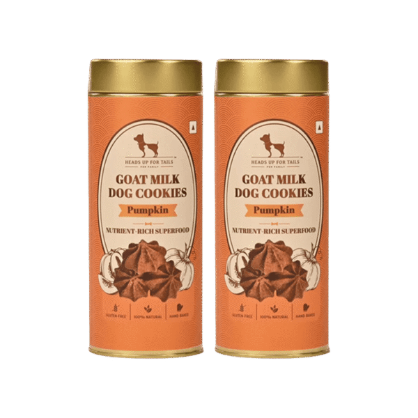 HUFT Pumpkin Goat Milk Premium Dog Cookies - Pack of 2