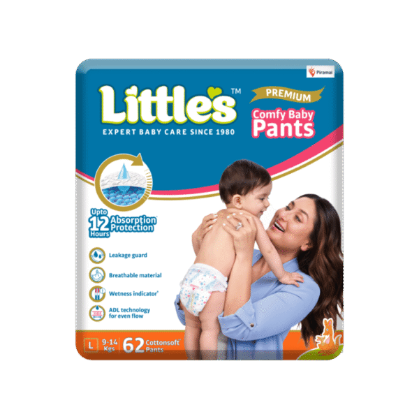 Little's Premium Baby Diaper Pants, L, 9-14 kg | Jumbo Pack