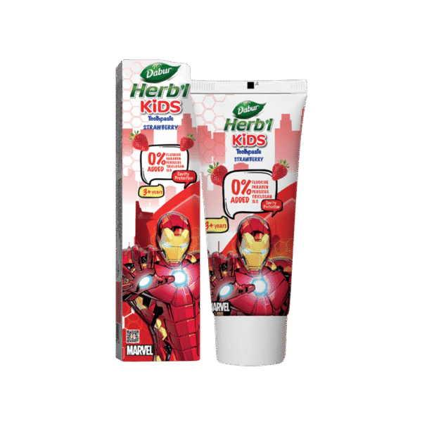Dabur Herb'l Kids Toothpaste (Ironman, 3+ years, Strawberry Flavour)