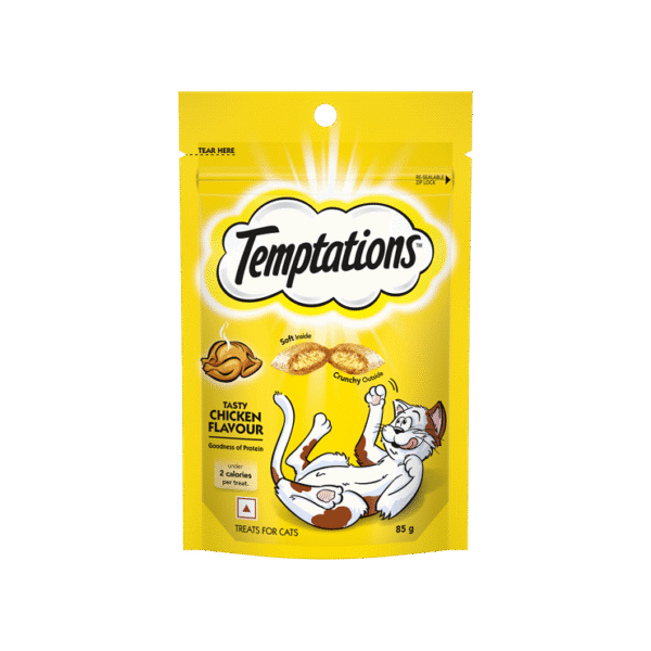Temptations Tasty Chicken Flavour Cream Filled Crunchy Cat Treat