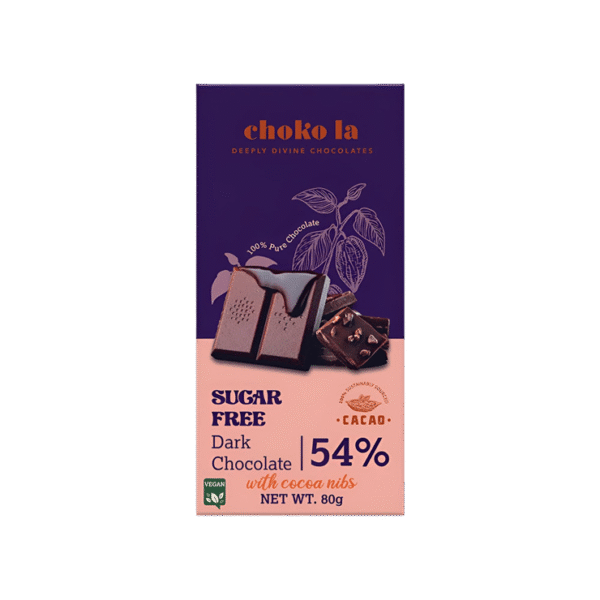 Choko La 54% Sugar Free Dark Chocolate Bar
