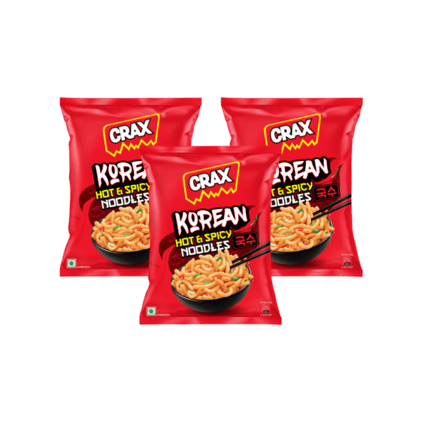 Crax Korean Ramen Noodle Puffs Chips Snacks - Pack of 3