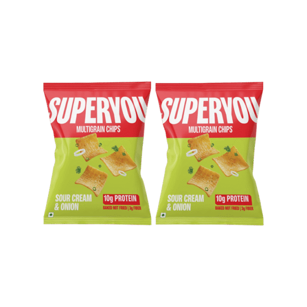 SuperYou Multigrain Sour Cream & Onion Chips - Pack of 2