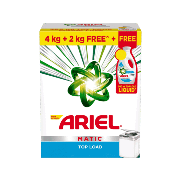 Ariel Matic Top Load Detergent Powder - Free 500 ml Liquid Detergent Inside