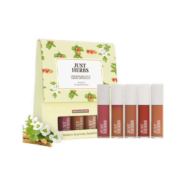 Just Herbs Herb-Enriched Matte Liquid Lipstick Kit (Nudes & Browns)