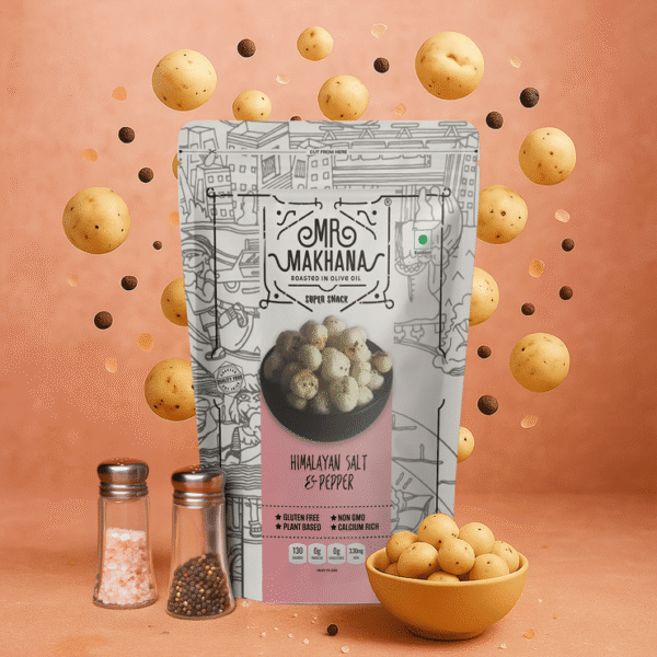 Mr. Makhana Himalayan Salt & Pepper Flavoured Makhana (Standee Pouch)