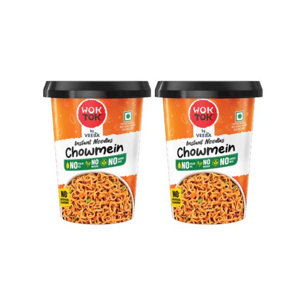 Wok Tok by Veeba Chowmein Cup Noodles (No Maida & Palm Oil) - Pack of 2