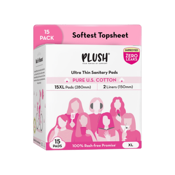 Plush Rash Free Sanitary Pads (15XL and 2 Free Liners)